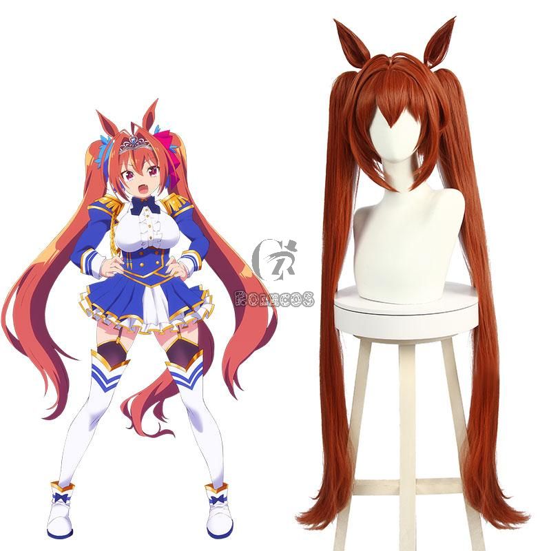 Uma Musume Pretty Derby Daiwa Scarlet Yellow Brown Long Cosplay Wigs