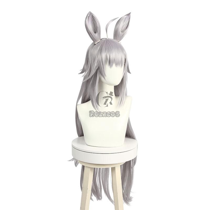 Uma Musume Pretty Derby Oguri Cap Silver Gray Long Cosplay Wigs