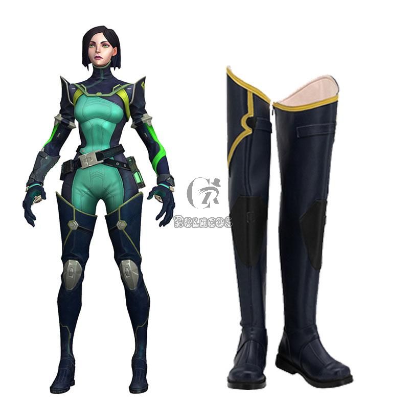 Valorant Viper Deep Blue Shoes Cosplay Boots