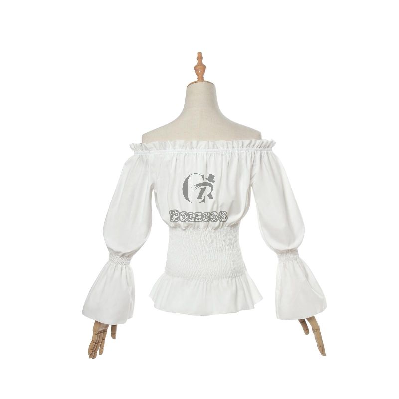 Vintage Long Sleeve Shirt Strapless Shoulder Cosplay Costume