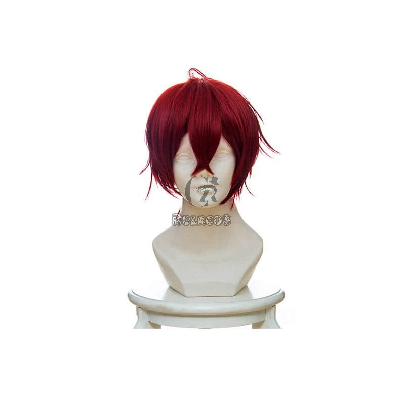 Violet Evergarden Claudia Hoggins Anime Cosplay Wigs Short Wine Red Synthetic Man Wigs