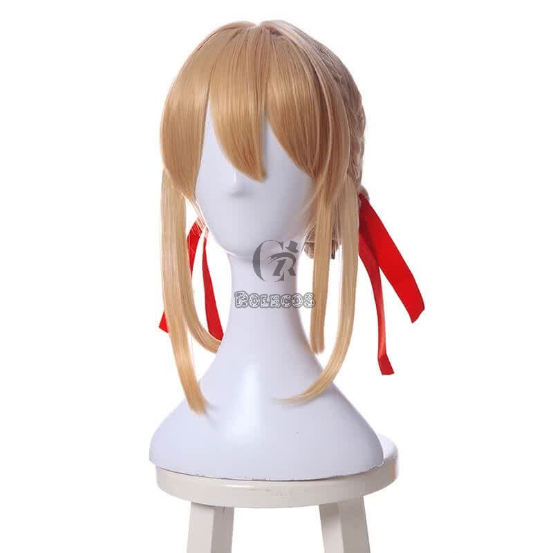 Anime Violet Evergarden Violet Evergarden Synthetic Short Blonde Cosplay Wigs