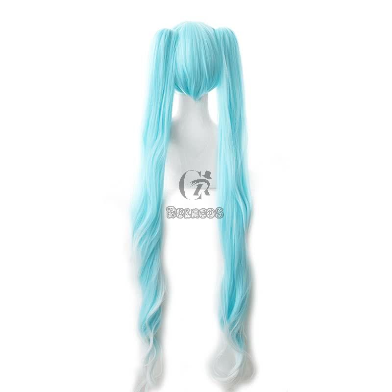 Vocaloid 2019 Hatsune Miku Star and Snow Princess White Blue Mixed Color Cosplay Wigs 