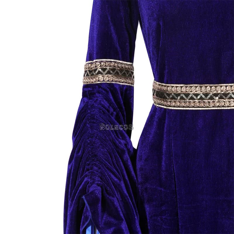 Women Renaissance Victorian Medieval Dark Blue Long Vintage Dress