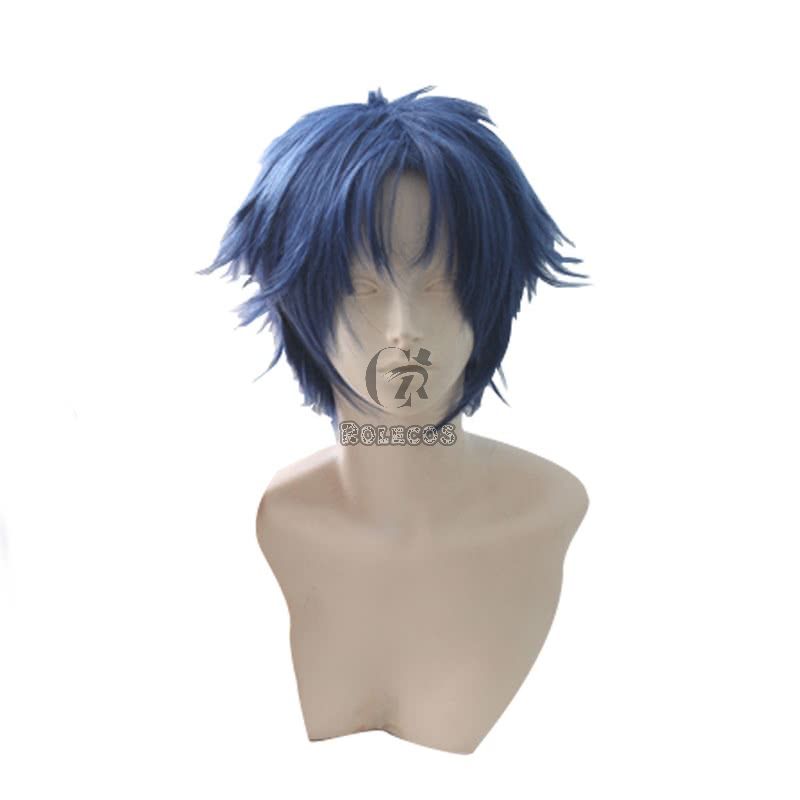  WotaKoi Love is Hard for Otaku Hirotaka Nifuji 45cm Blue Short Men Synthetic Cosplay Wig