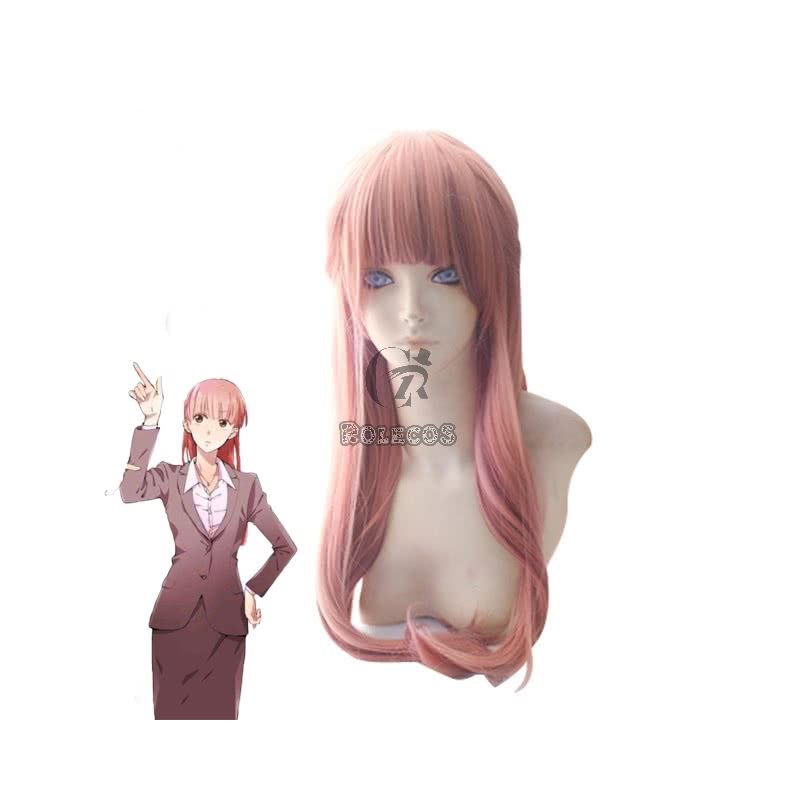 WotaKoi Love is Hard for Otaku Narumi Momose 70cm Pink Orange Long Straight Cosplay Wig