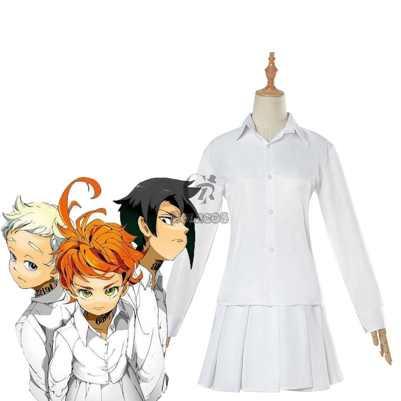 Yakusoku no Neverland  Emma  White Shirt Skirt Cosplay Costume