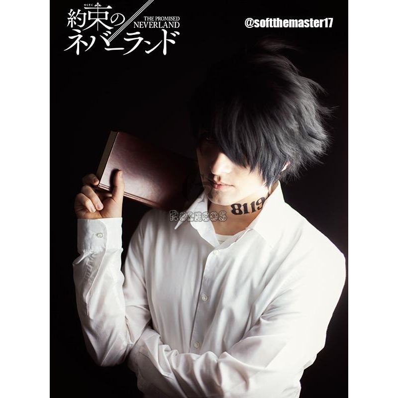 Yakusoku no Neverland Ray Black Short Cosplay Wigs