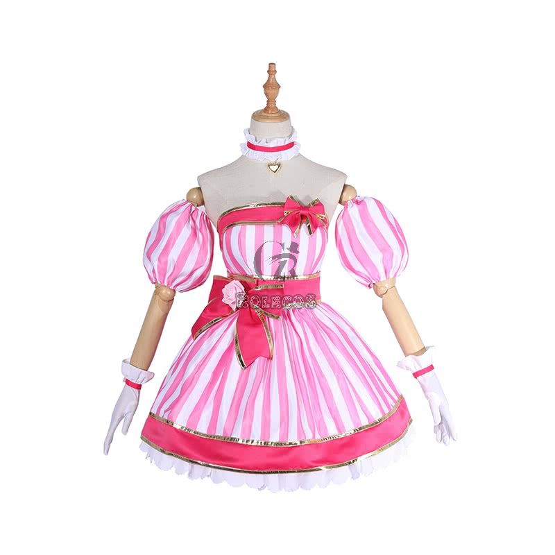 Youtuber Kizuna AI Woman Pink Dress Cosplay Costume