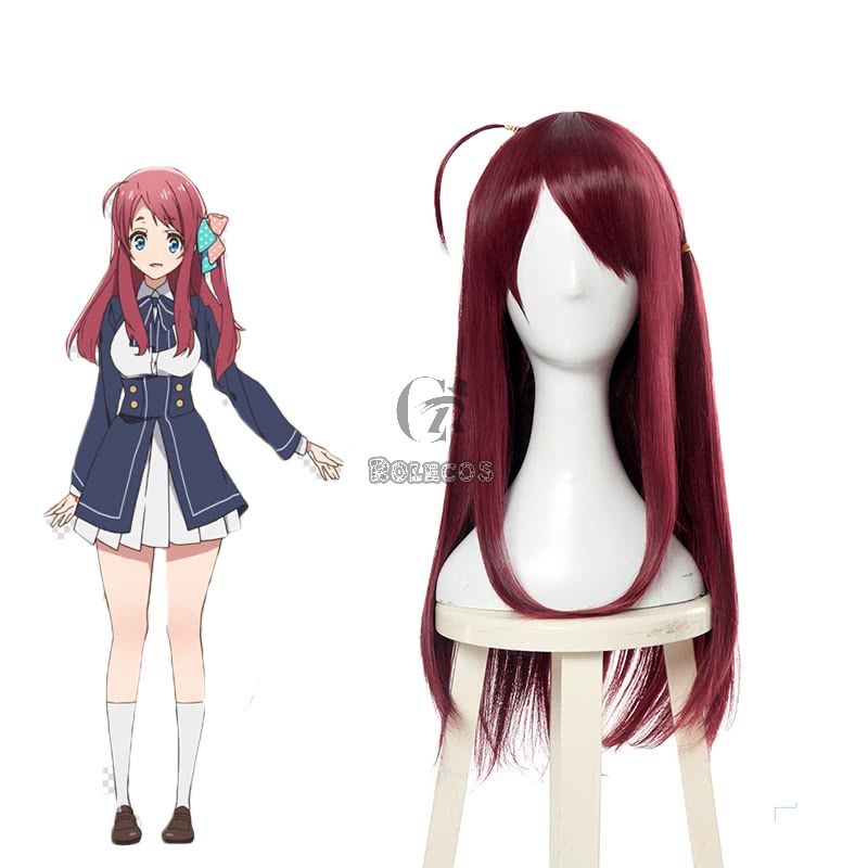 ZOMBIE LAND SAGA Minamoto Sakura Red Long Cosplay Wigs