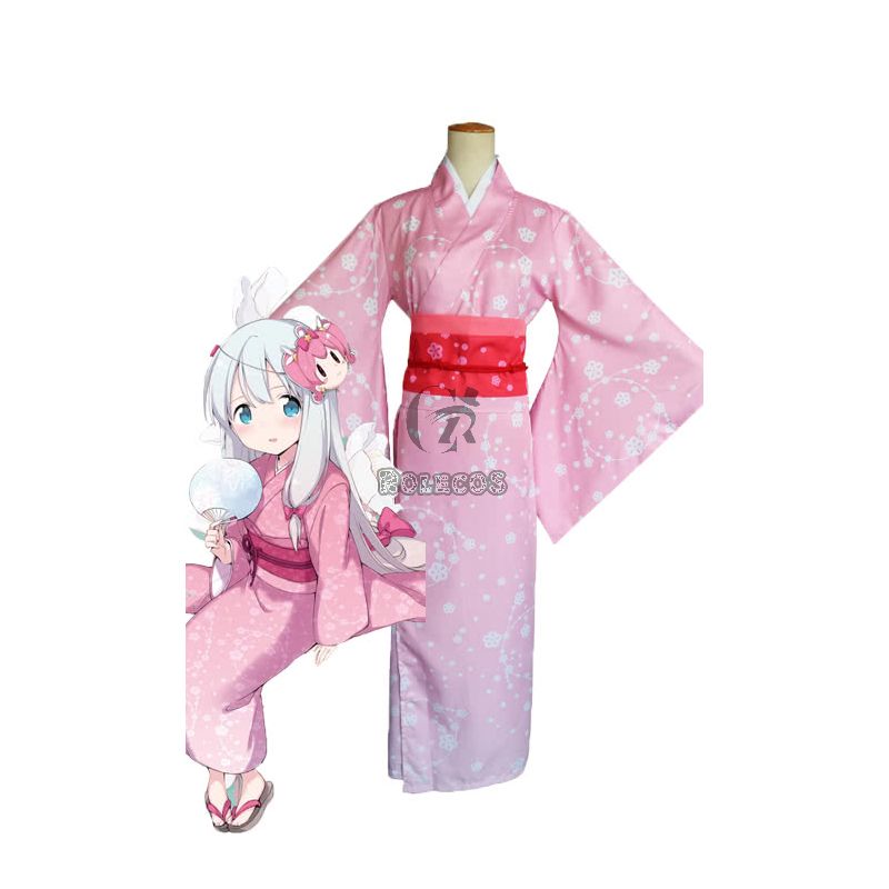Eromanga Sensei Izumi Sagiri Anime Pink Kimono Cosplay Costumes