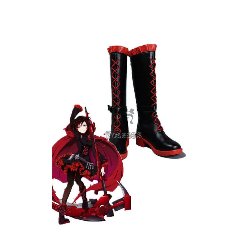 Ruby Rose Red and Black Anime Cosplay Shoes
