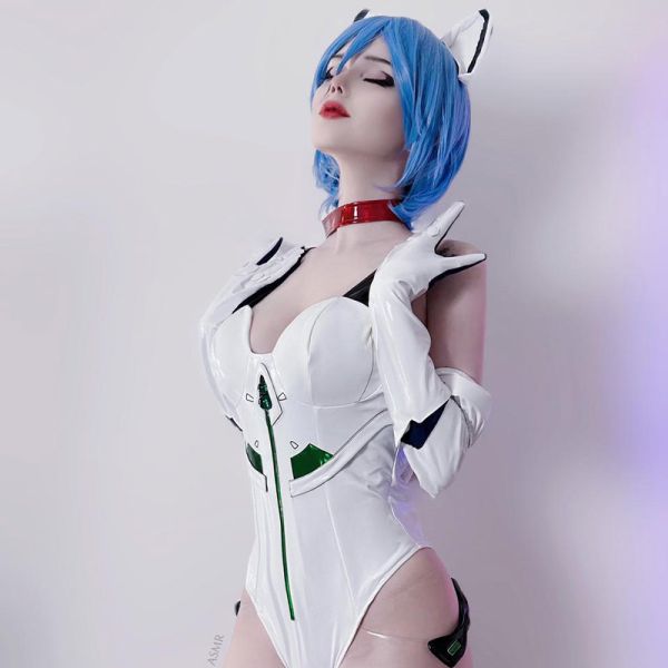 【In Stock】Evangelion Rei Ayanami Cosplay Costume Cat Rei Cosplay Costume