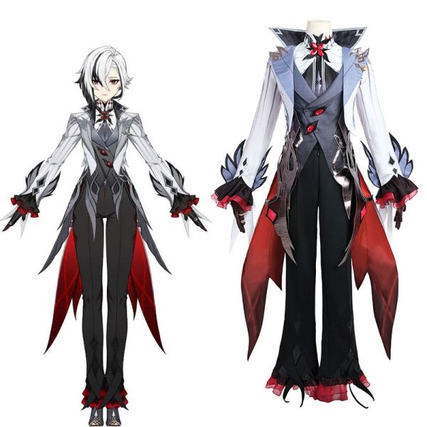 Genshin Impact Fatui Arlecchino The Knave Cosplay Costume