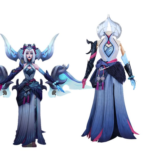 【Free Shipping】LOL Snow Moon Morgana Cosplay Costume Halloween Costume